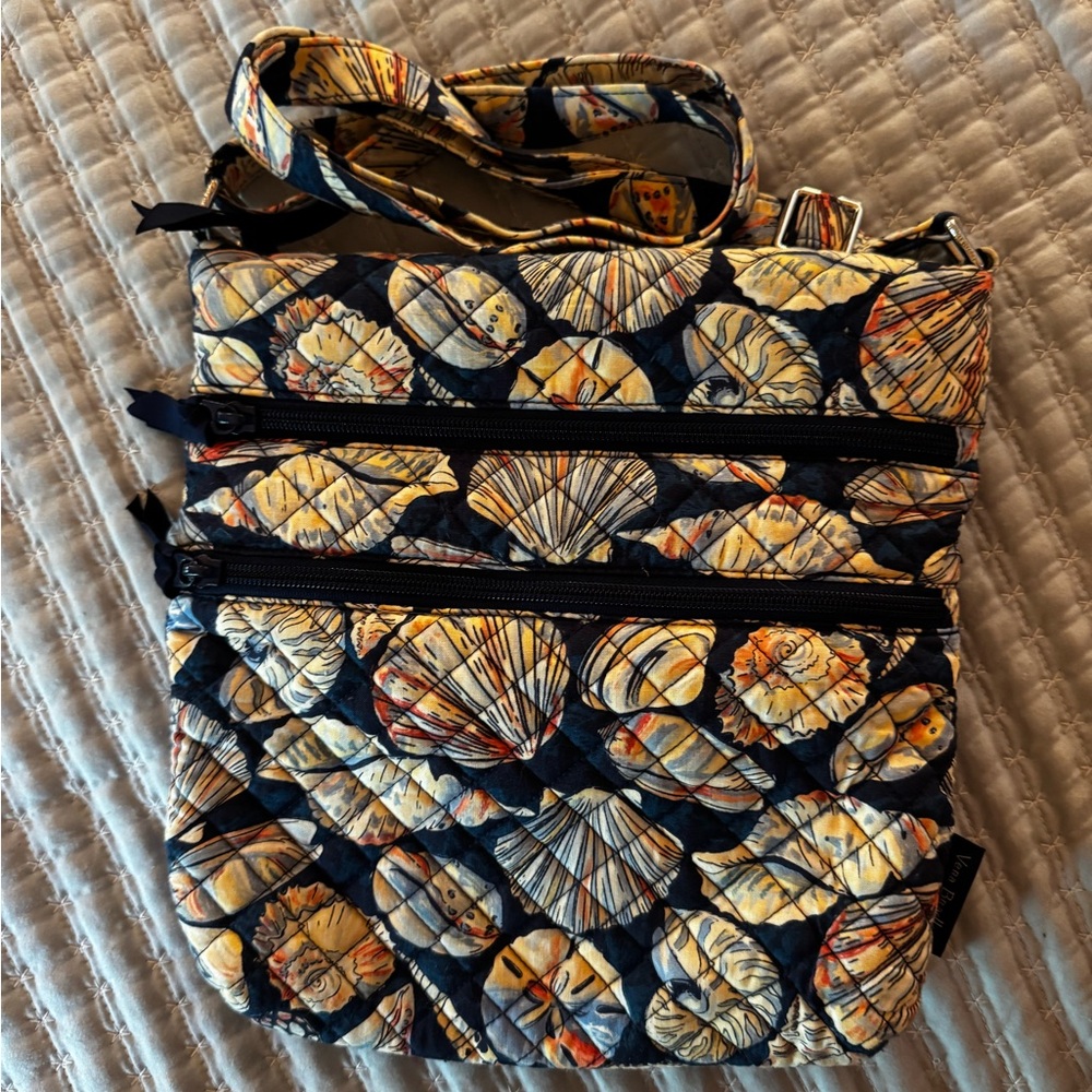 Vera Bradley Quilted Morning Shells Triple Zip Hipster - Retired Pattern